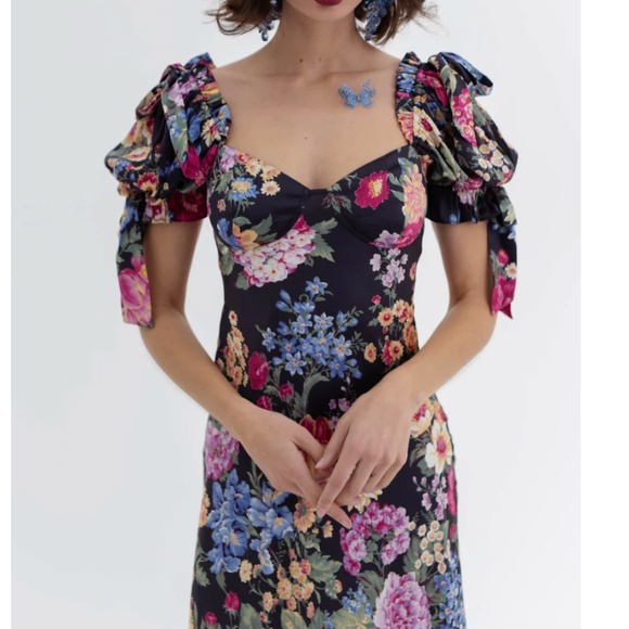 NEW Selkie The Puck Poet Slip Midi Dress - Picture 4 of 15